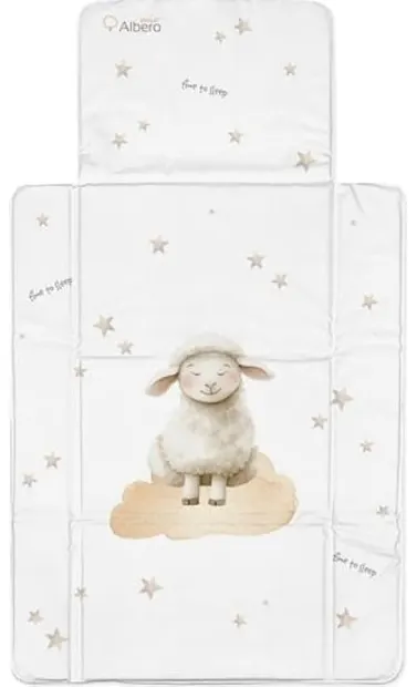 Pătuț pliabil portabil Albero Mio - Sleeping Sheep, 77 x 44 cm