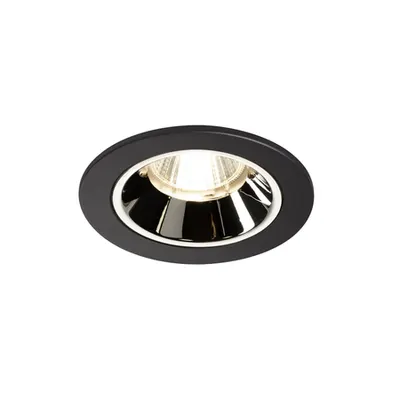 Spot incastrat, NUMINOS S Ceiling lights, black Indoor LED recessed ceiling light black/chrome 4000K 55° gimballed, rotating and pivoting, including leaf springs