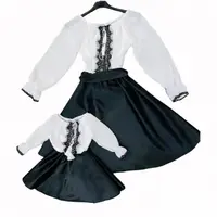 Rochie stilizata dama alb si negru