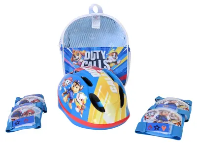 Cască și set de protecții pentru bicicletă E&L Cycles - Paw Patrol, 52-56 cm
