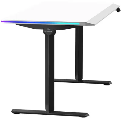 Birou gaming Ultradesk - Quest Black, alb
