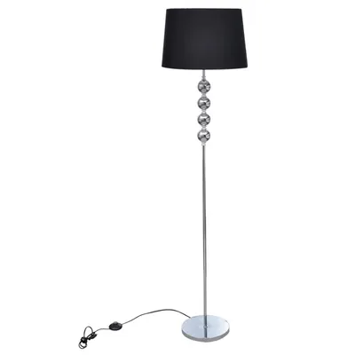 Lampa de podea abajur suport inalt, 4 bile decorative, negru
