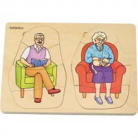 Puzzle stratificat Bunica si Bunicul