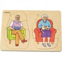 Puzzle stratificat Bunica si Bunicul