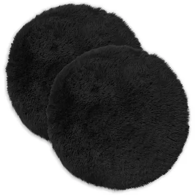 vidaXL Husă pentru pernă 2 pcs HEERLEN Negru Ø 60 cm Fleece PV