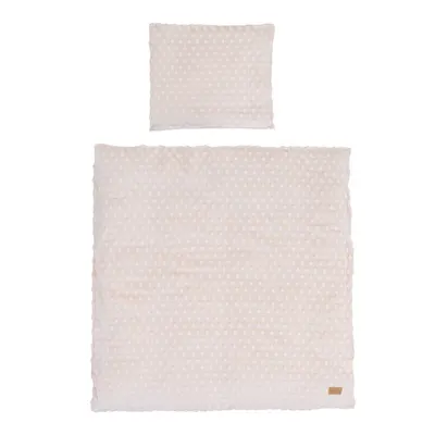Lenjerie de pat pentru copii bej din amestec de bumbac pentru pătuț 80x80 cm Frosty Almond – Roba