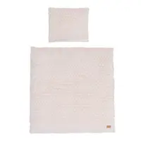 Lenjerie de pat pentru copii bej din amestec de bumbac pentru pătuț 80x80 cm Frosty Almond – Roba