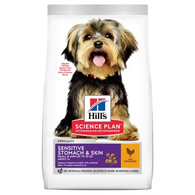 Hrana caini Hill's SP Canine Adult Small and Mini Sensitive Stomach and Skin Chicken 1.5 kg 1.5kg