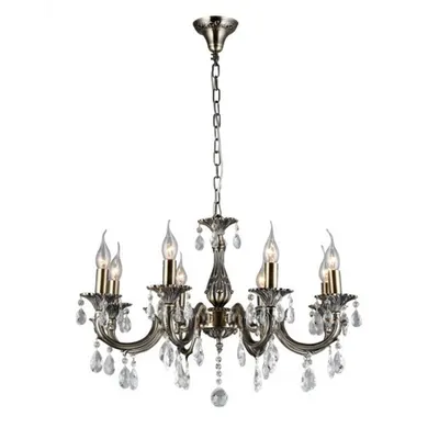 Candelabru Pietra ,8 becuri dulie E14, 230V,D.68cm, H.47 cm,Bronz