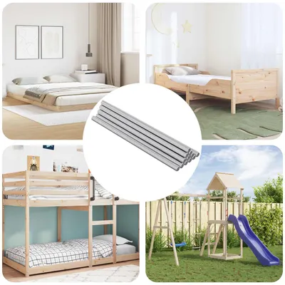 vidaXL Coroană filetată 12 buc. Argintiu 6 x 135 mm Oțel