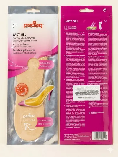 Suport din gel cu microfibră pentru pantofi cu toc Pedag Lady Gel Art 182, mărimea L