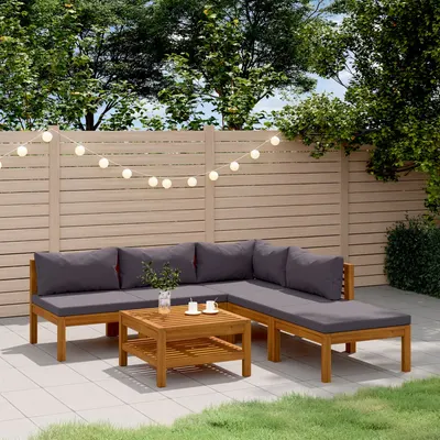Gossi set mobilier gradina cu perne, 6 piese, lemn masiv acacia