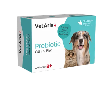 Probiotice pentru caini si pisici VetAria Probiotic, 30 capsule