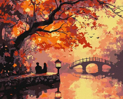 Set pentru pictură după numere Ideyka - Idilă de toamnă, 40 x 50 cm