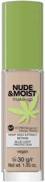 Bell HYPOAllergenic Fond de ten hidratant Nude &amp; Moist, 04, 30 g