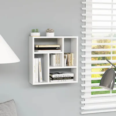 vidaXL Raft de perete, alb, 45 x 16 x 45 cm, lemn prelucrat