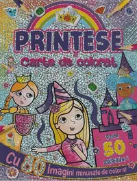 Prințese - carte de colorat cu 50 abțibilduri - Paperback