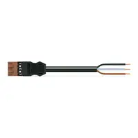 pre-assembled connecting cable; B2ca; Plug/open-ended; 3-pole; Cod. S; 8 m; 1,50 mm²; brown