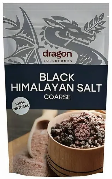 Sare neagră de Himalaya, grunjoasă, 250 g, Dragon Superfoods
