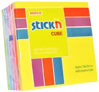 Notite adezive Stick'n - Rainbow, 76 x 76 mm, neon, 400 file