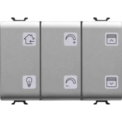 Push buton cu simbol interschimbabil - EASY - 6 canale - 3 module - TITANIUM - CHORUS