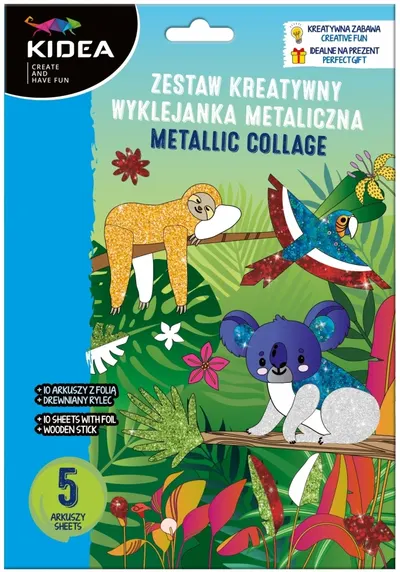 Kit creativ Kidea - Animale, autocolante cu sclipici