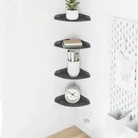 vidaXL Raft Suspendat pentru Colț 4 buc. Antracit 15 x 15 x 2 cm
