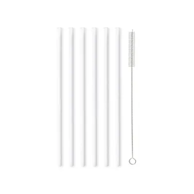 Set 6 paie din sticlă Vialli Design, lungime 20 cm, alb