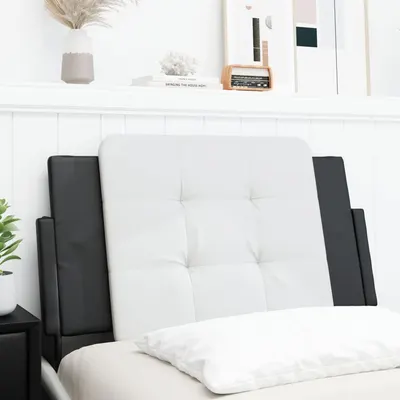 vidaXL Pernă pentru tăblie pat, Zadar, alb și negru, 80 cm, piele artificială