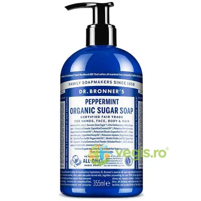 Sapun Lichid (Sugar Soap) cu Menta Bio 355ml