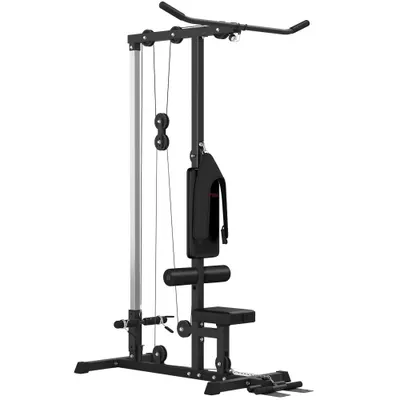 SPORTNOW Stație Fitness Multifuncțională cu Lat Machine și Șezut Reglabil | Aosom Romania