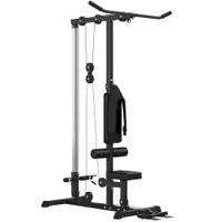 SPORTNOW Stație Fitness Multifuncțională cu Lat Machine și Șezut Reglabil | Aosom Romania