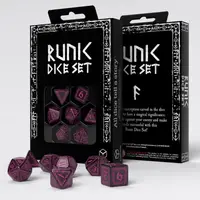 Set 7 zaruri - Runic Shimmering - Negru & Roz