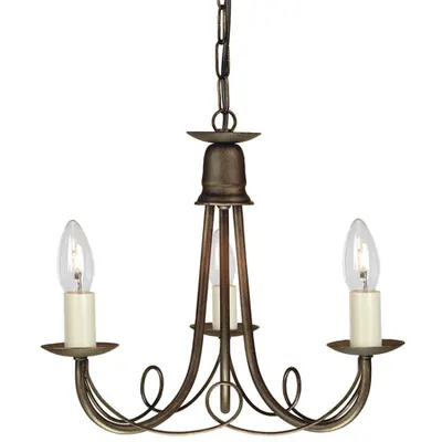 Corp de iluminat suspendat, lustra Minster 3 Light Chandelier – Black/Gold