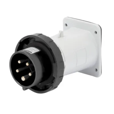 Stecher fisa industriala fixa - IP67 - 3P+E 16A 480-500V 50/60HZ - BLACK - 7H - Strangere cu surub