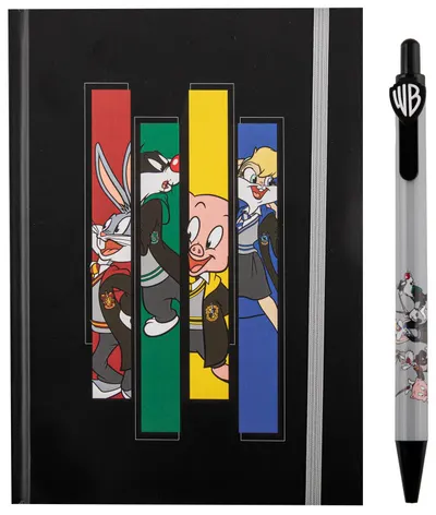 Set caiet cu pix CineReplicas: Looney Tunes - Looney Tunes at Hogwarts (WB 100th)