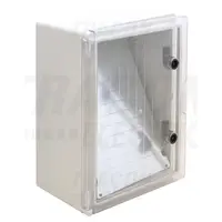 Cutie de distributie din material plastic, usa transparenta TME403020T H×W×D=400×300×195mm, IP65, IK10, 1000V AC/DC, RAL7035