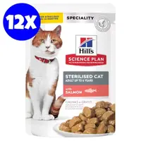 Hrana umeda pisici, Hill's Science Plan Feline Sterilised Adult Salmon, 12x85 g