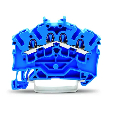 4-conductor through terminal block; 2.5 mm²; suitable for Ex e II applications; side and center marking; for DIN-rail 35 x 15 and 35 x 7.5; Push-in CAGE CLAMP®; 2,50 mm²; blue