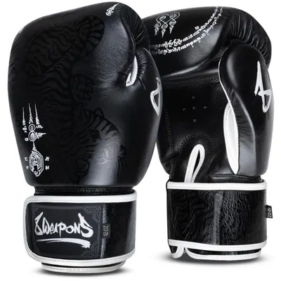 8 WEAPONS Boxing Gloves - Sak Yant Big Tiger black 16 Oz