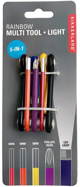 Instrument multifuncțional Kikkerland - Rainbow, cu lanternă