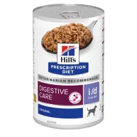 HILL'S Prescription Diet i/d Low Fat, XS-XL, Pui, dietă veterinară, conservă hrană umedă câini, sistem digestiv, obezitate, (pate), 200g