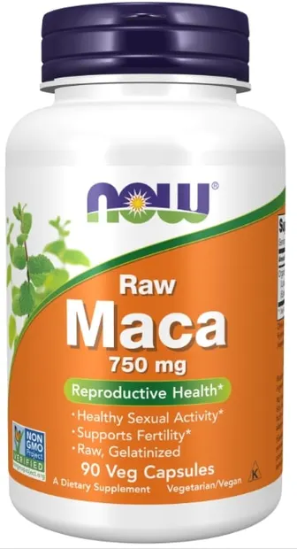 Raw Maca, 750 mg, 90 capsule, Now