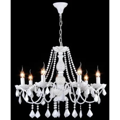 Candelabru Contrast,7 becuri dulie E14, 230V,D.68 cm, H.55 cm,Alb