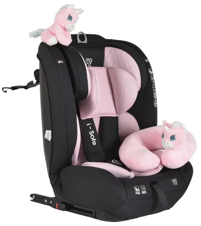 Scaun auto Moni - i-Safe, i-Size, IsoFix, 76-150 cm, roz + jucărie cadou