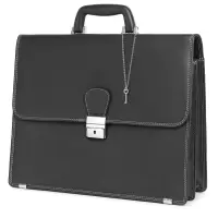 Servieta pentru barbati, Armando GT3874, piele naturala, Neagra