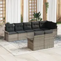 Gossi set de canapea de gradina cu perne gri din poliratan