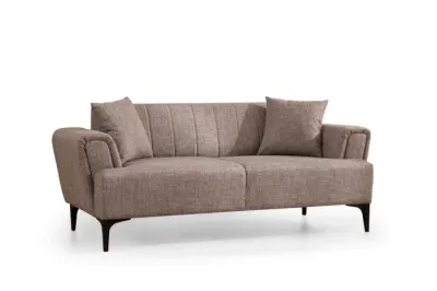 Canapea fixa HAMLET, 2 locuri, maro deschis, 180x95x77 cm