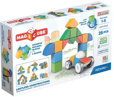 Cuburi magnetice Geomag - Magicube Small World, 25 de piese