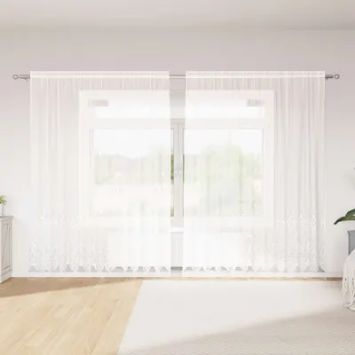 vidaXL Cortină din Dantelă Alb 240 x 300 cm Poliester